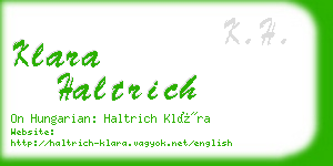 klara haltrich business card